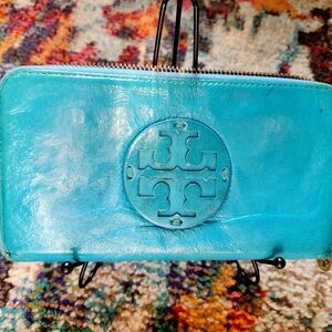 Tory Burch Blue Leather Wallet
